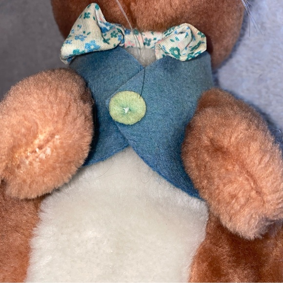 Vintage 1974 R. Dakin Plush Toy Bunny Rabbit 10" Stuffed Animal Preppy Teacher - Picture 3 of 10